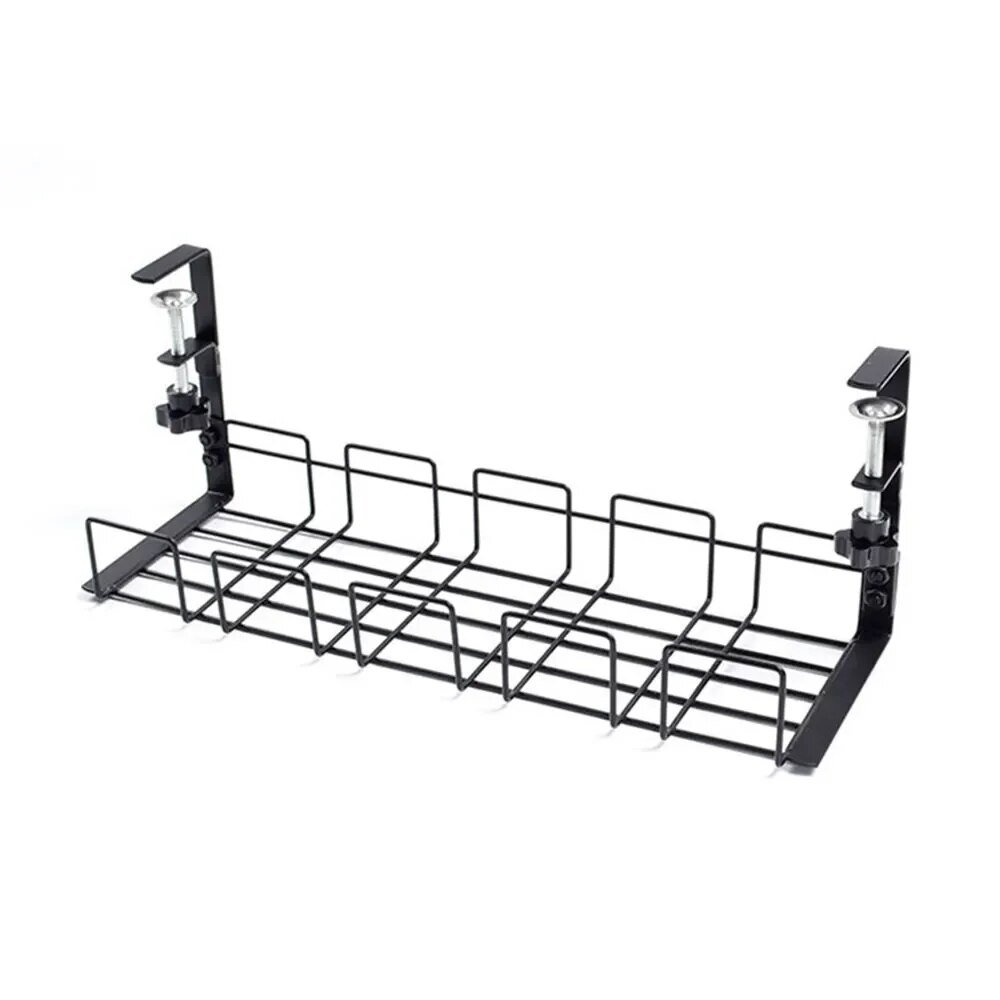 Black under desk cable tray