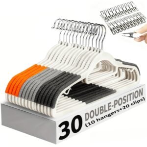 Velvet hanger clip set for wardrobe organization