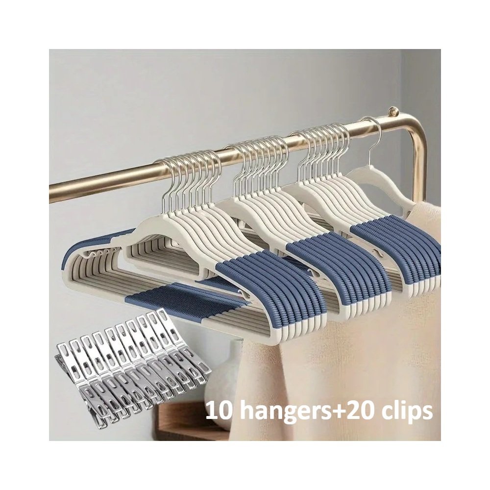 Blue velvet hanger clip set